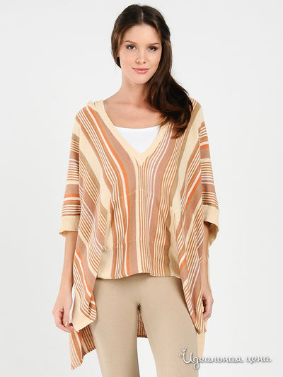 Пончо Costa Blanca, цвет цвет персиково-бежевый / мультиколор