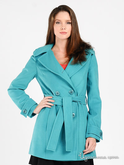 Пальто SS by SS женское, цвет бирюзовый