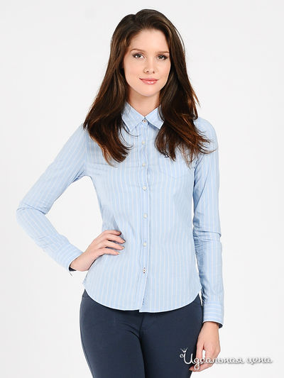 Блузка WHO. A.U, цвет цвет белый / принт полоска