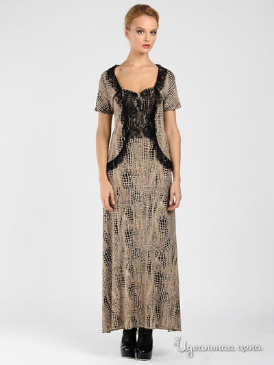 Платье Adzhedo, цвет цвет черный / горчичный / белый