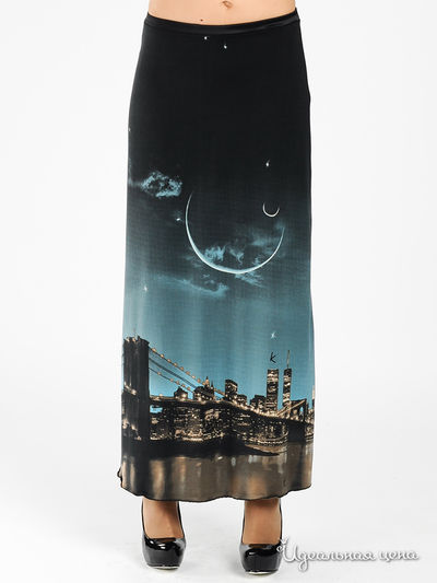 Юбка Adzhedo, цвет цвет черный / бирюзовый