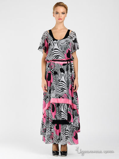 Платье Adzhedo, цвет цвет нежно-розовый / серый / черный