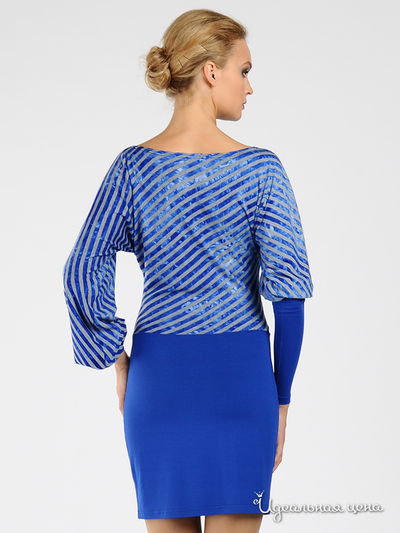 Платье Adzhedo женское, цвет синий / серый меланж