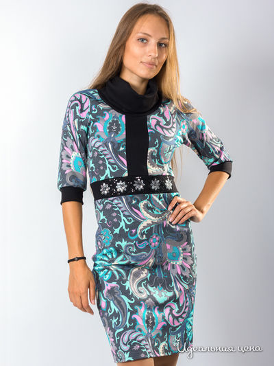 Платье Wisell, цвет цвет серый / бирюзовый