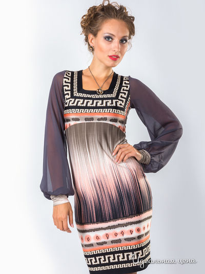 Платье Wisell, цвет цвет серый / коралловый