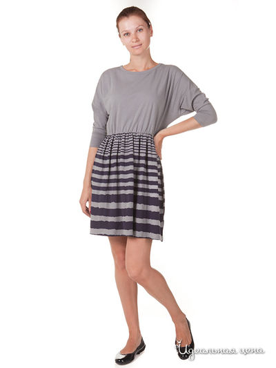 Платье People, цвет цвет серый