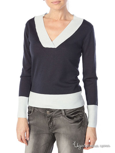 Пуловер People, цвет цвет серо-синий