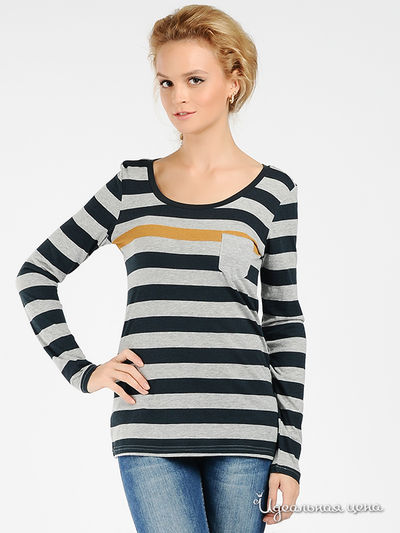 Лонгслив Tom Tailor, цвет цвет темно-синий / серый