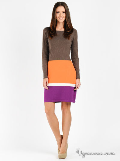 Платье Passport, цвет цвет оранжевый / серо-коричневый / сиреневый