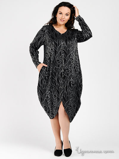 Платье Пава, цвет цвет черный / серый