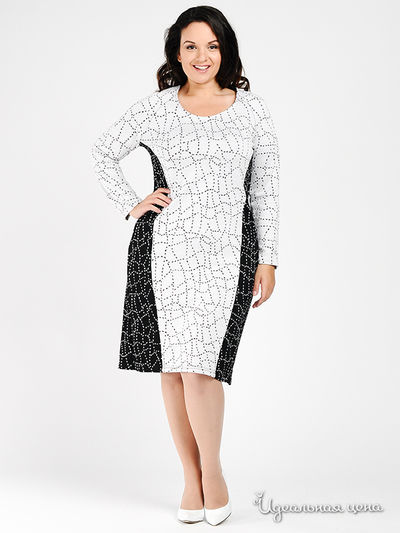 Платье Пава, цвет цвет черный / белый