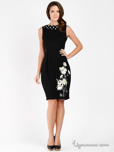 Платье Наталья Новикова, цвет цвет черный / принт горох