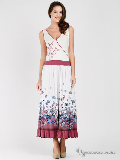 Платье Наталья Новикова, цвет цвет белый / винный