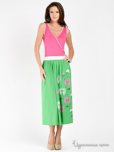 Платье Наталья Новикова, цвет цвет салатовый / розовый