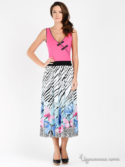 Платье Наталья Новикова, цвет цвет фуксия / белый