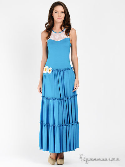 Платье Наталья Новикова, цвет цвет бирюзовый / белый