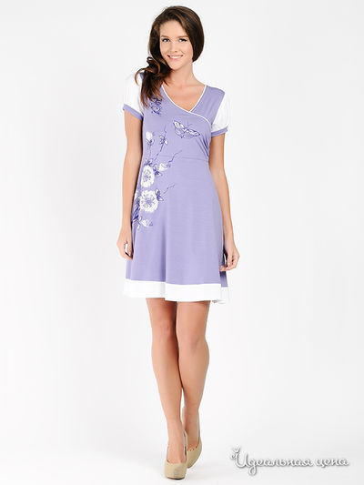Платье Наталья Новикова, цвет цвет светло-сиреневый / белый