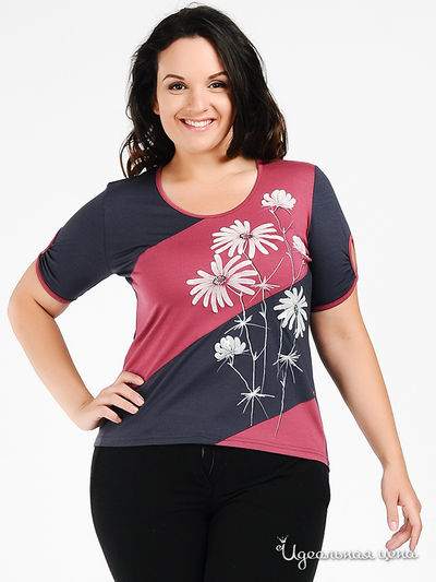 Джемпер Наталья Новикова, цвет цвет серый / винный