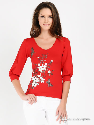 Джемпер Наталья Новикова, цвет цвет красный