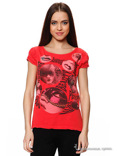 Футболка cipo&baxx, цвет цвет коралловый