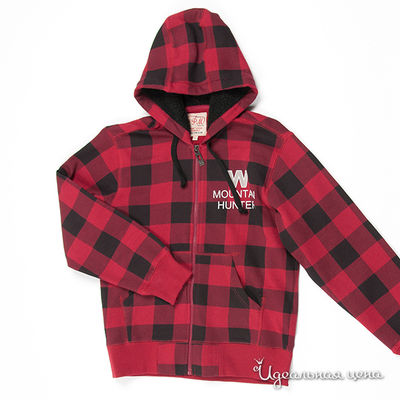 Толстовка WPM, цвет цвет красный / принт клетка