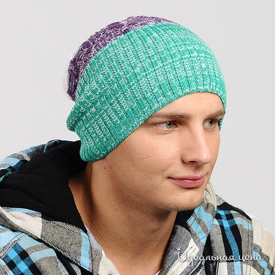 Шапка Quiksilver, цвет цвет изумрудный / фиолетовый / белый