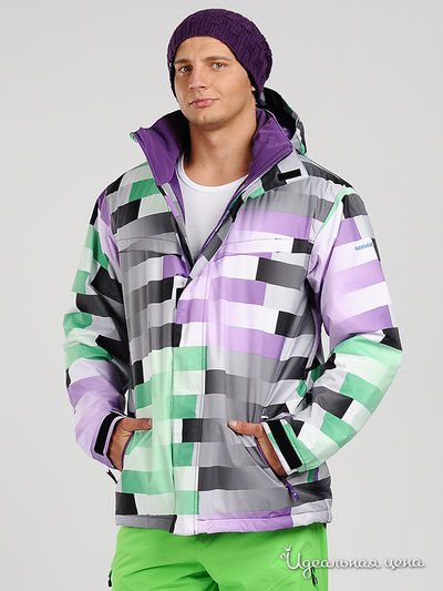 Куртка Quiksilver, цвет цвет серый / зеленый / сиреневый