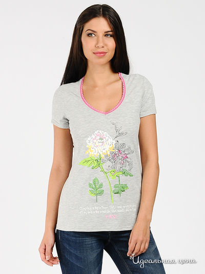 Футболка Yax, цвет цвет серый меланж