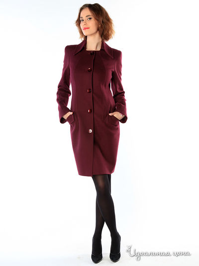 Пальто Pompa, цвет цвет вишневый