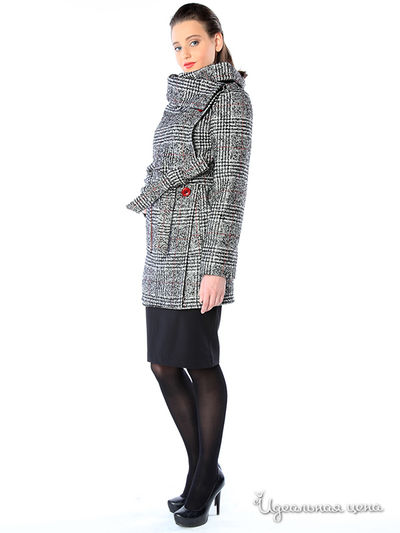 Пальто Pompa женское, цвет серый / мультиколор