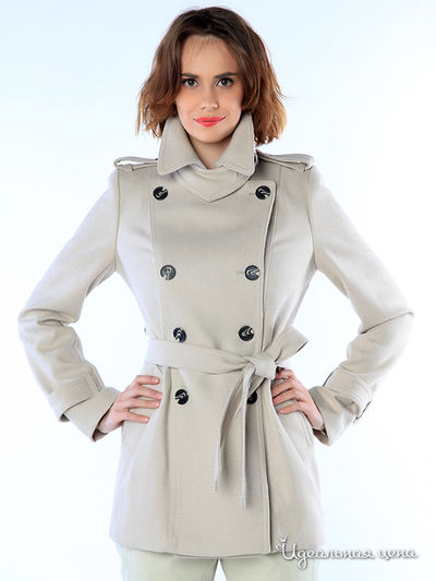 Пальто Pompa, цвет цвет серо-бежевый