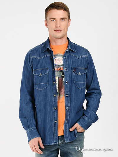 Рубашка Marlboro Classics, цвет цвет синий