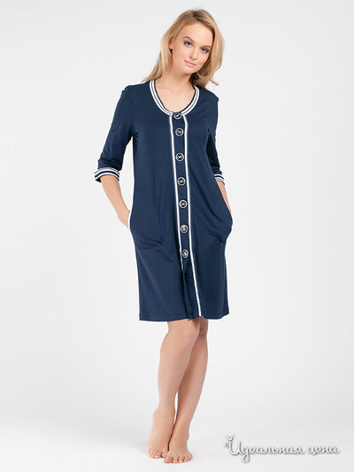 Халат Alzar, цвет цвет синий