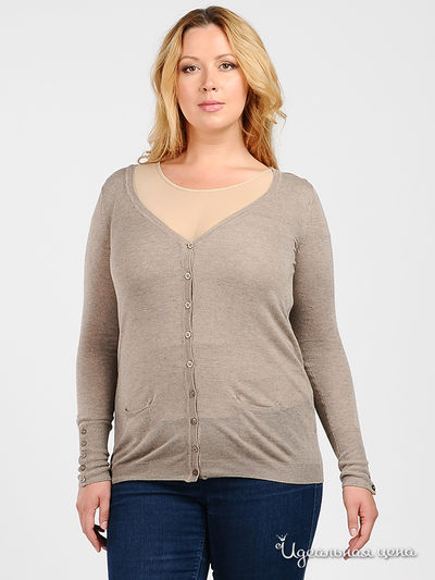 Кардиган NafNaf, цвет цвет серо-бежевый