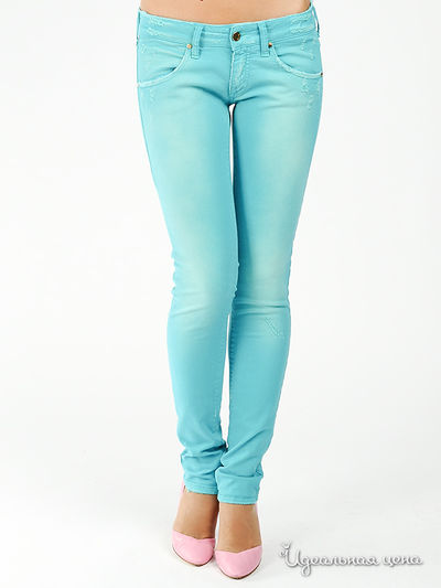 Джинсы MET, цвет цвет бирюзовый