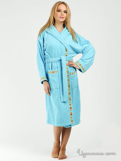 Халат CALEFFI, цвет цвет голубой