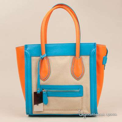 Сумка Vitapelle, цвет цвет бежевый / голубой / апельсиновый