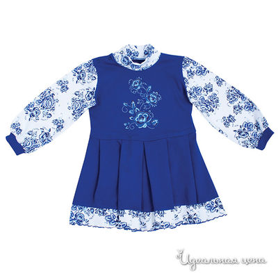 Платье Апрель, цвет цвет белый / васильковый