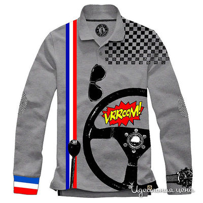 Рубашка-поло Mini Shatsu, цвет цвет серый