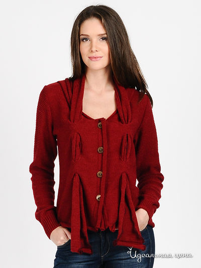 Кардиган Веретено, цвет цвет бордовый