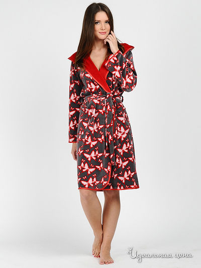 Халат EVAteks, цвет цвет красный / серый