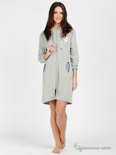 Халат EVAteks, цвет цвет серый / синий