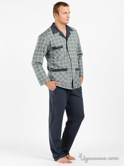 Пижама PEACHE MONE, цвет цвет серый / принт клетка