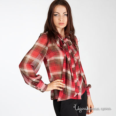 Блуза Axara, цвет цвет красный / коричневый / белый