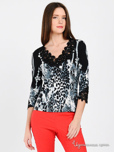 Блуза Eden Rose, цвет цвет черный / голубой
