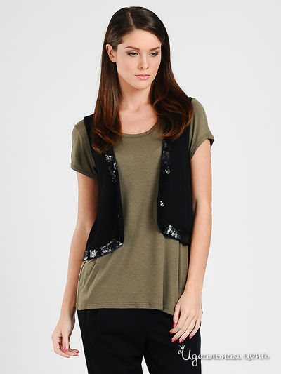 Жилет in moda, цвет цвет черный