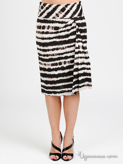 Юбка in moda, цвет цвет коричневый / белый