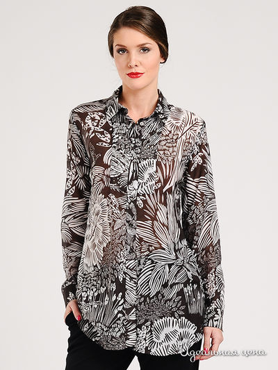 Блузон in moda, цвет цвет шоколадный / белый