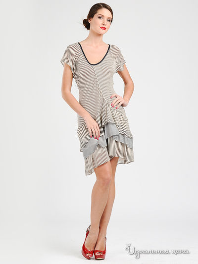 Платье in moda, цвет цвет молочный / темно-синий