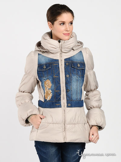 Пуховик Geldeen Fox, цвет цвет бежевый / синий